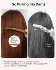 6Pcd Extended Sectioning Hair Clips(Mocha Mousse)