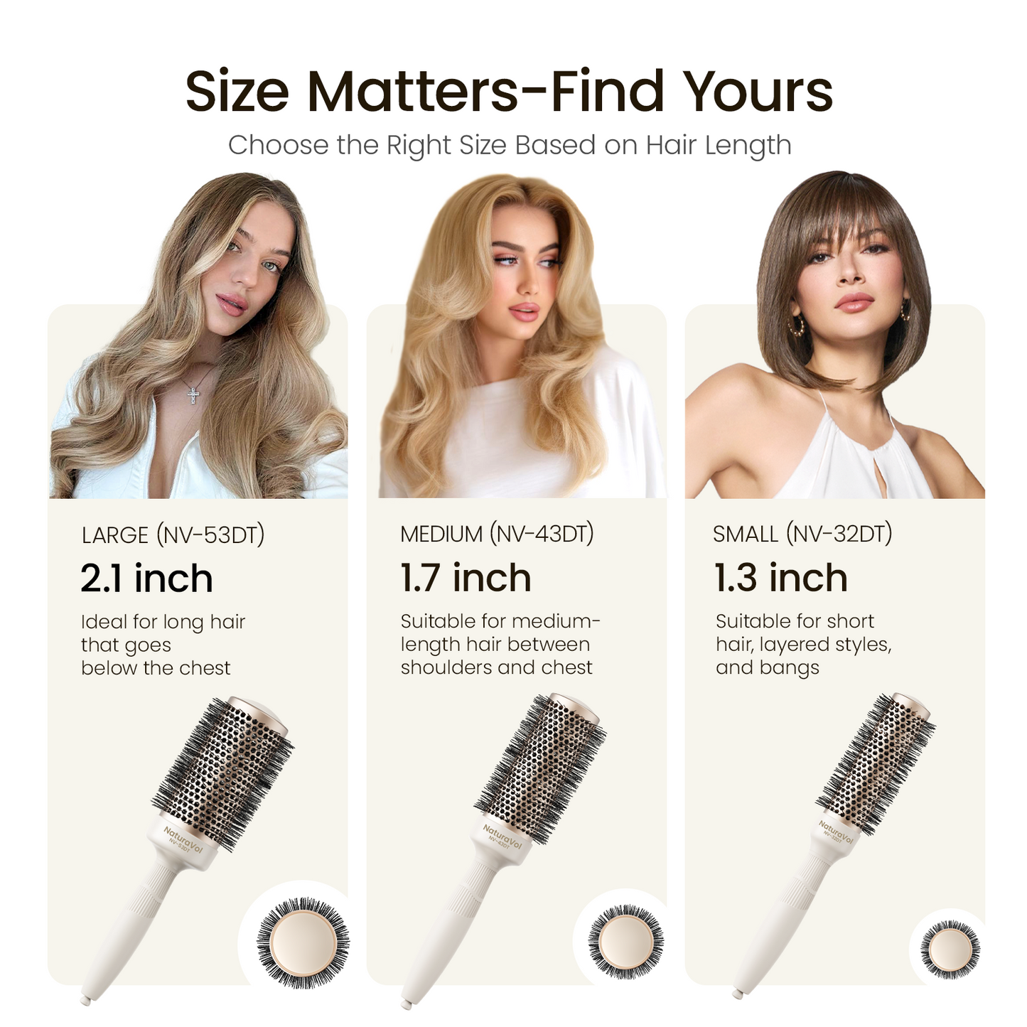 AIMIKE Naturavol Ceramic Ionic Round Blowout Brush - Desert Titanium