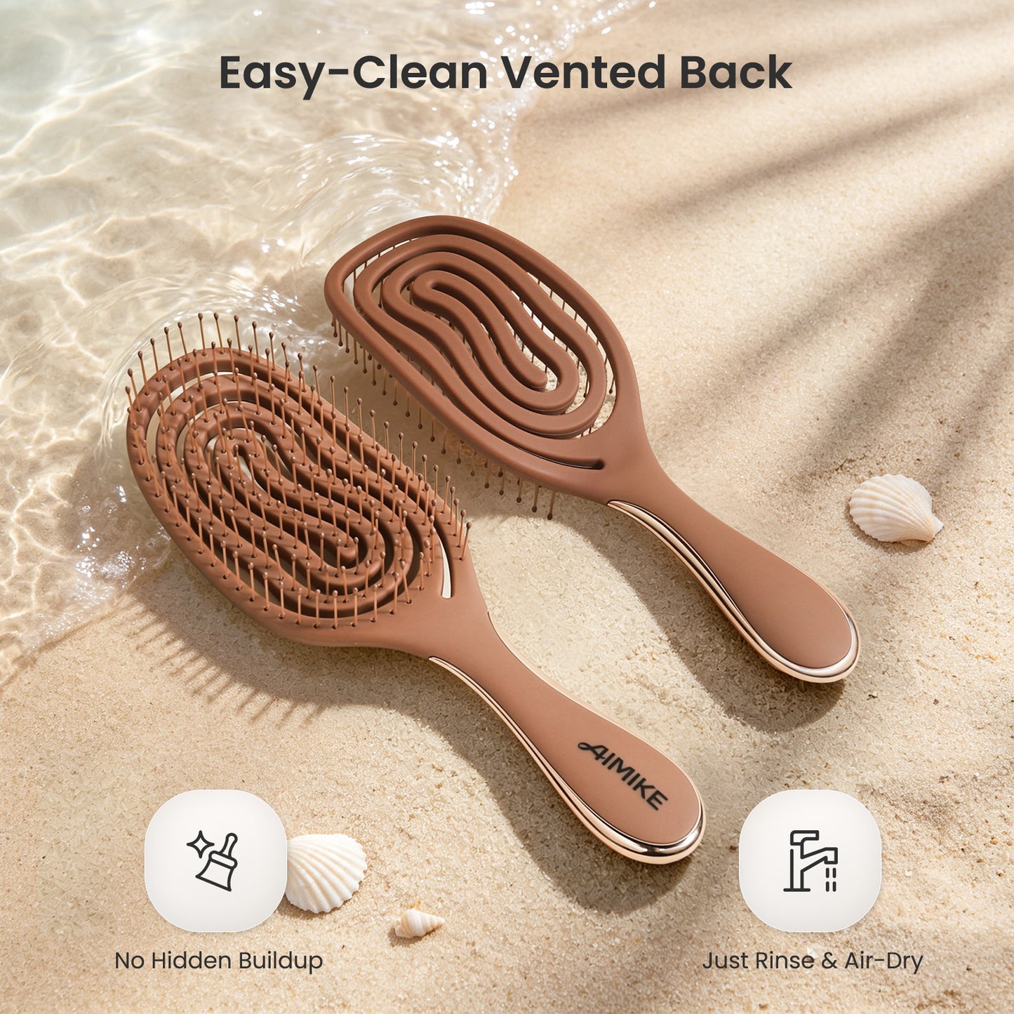 SpiraFlexi Adaptive Vented Detangling Brush - Velvet Mocha