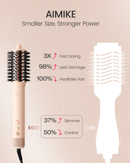 HyperFlow High-Speed Hot Air Brush-Detachable 3.3" Oval Boar Bristles Barrel