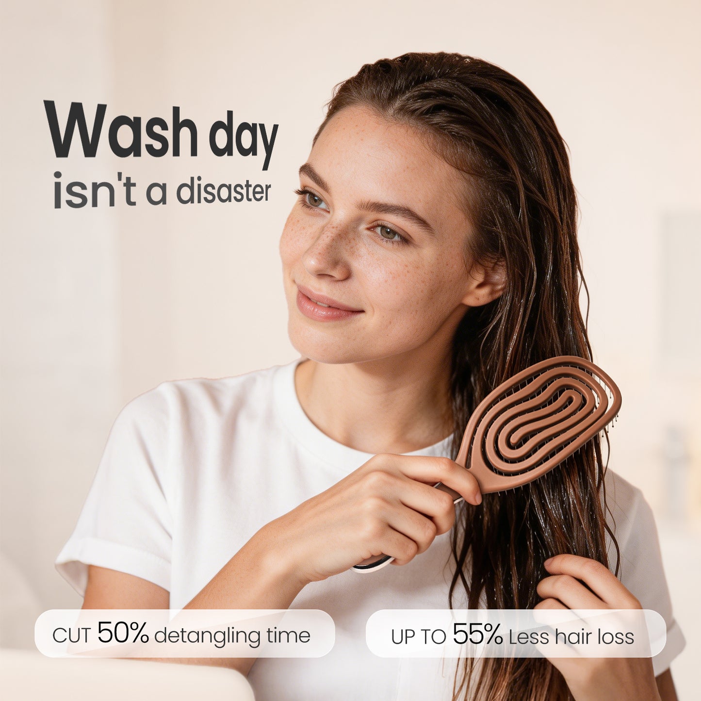 SpiraFlexi Adaptive Vented Detangling Brush - Velvet Mocha