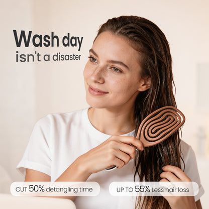 SpiraFlexi Adaptive Vented Detangling Brush - Velvet Mocha