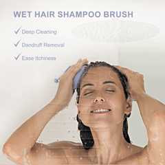AIMIKE Scalp Massager Shampoo Brush, 100% Silicone Scalp Scrubber, Scalp Brush for Dandruff Removal, Haze Blue