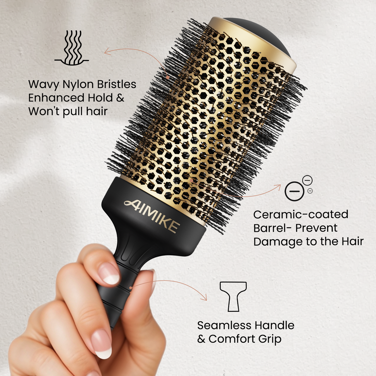 Round Brush for Blow Out (Black/ Ship to US only)