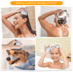 AIMIKE Eco-Friendly Scalp Massager Shampoo Brush, Soft Silicone Scalp Brush Hair Scrubber, Light Blue