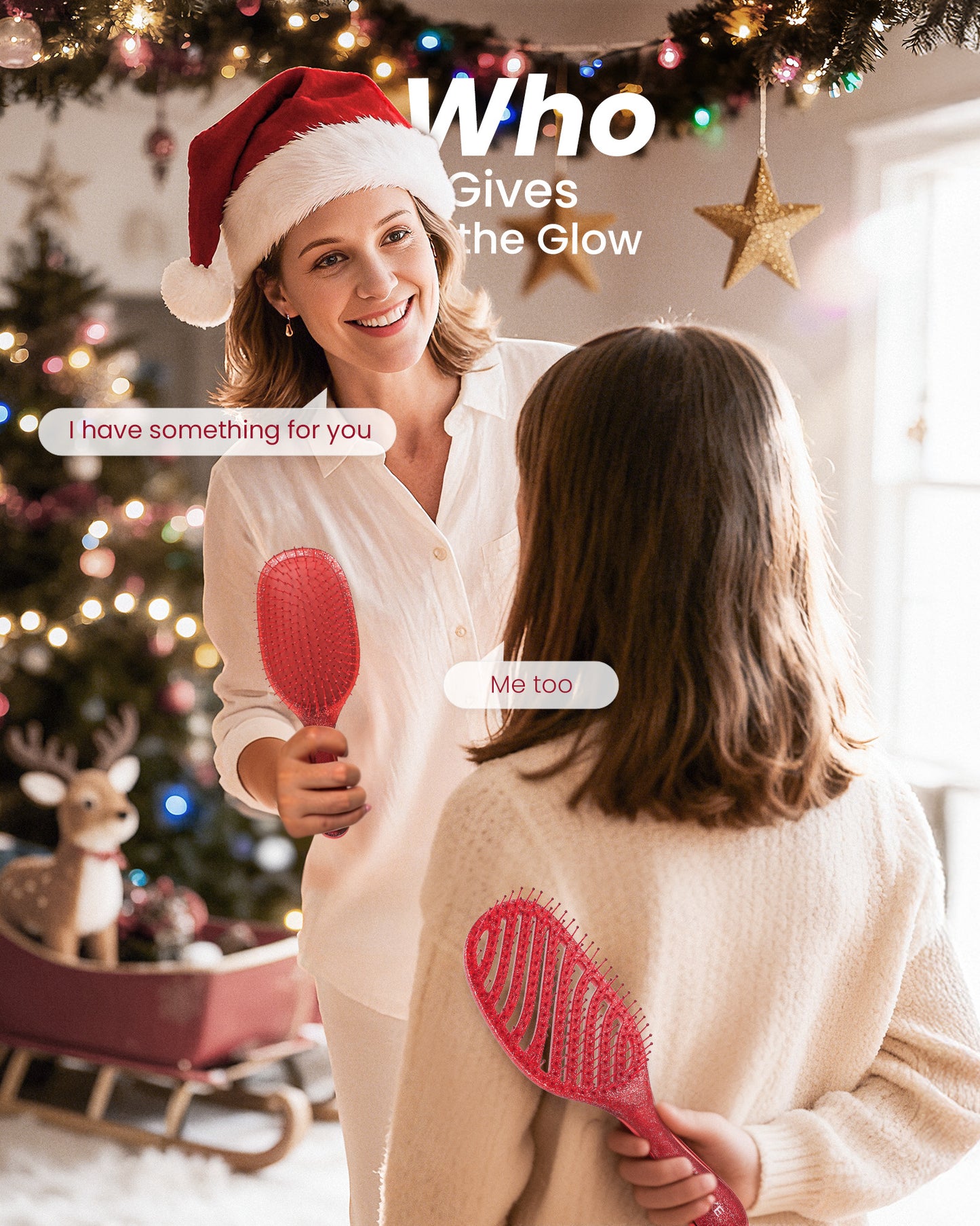 AIMIKE 2pcs Detangling Brush Gift Set