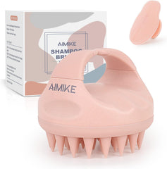 AIMIKE Eco-Friendly Scalp Massager Shampoo Brush with Soft Face Cleansing Scrubber, Pink