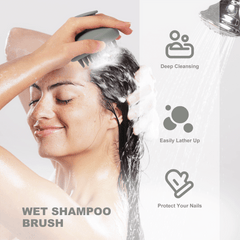 AIMIKE 100% Silicone Scalp Massager Shampoo Brush - Olive Green