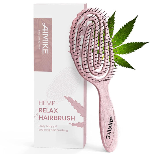 Hemp-Relax Detangling Brush - Porcelain Pink