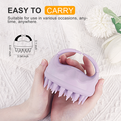 AIMIKE Eco-Friendly Scalp Massager Shampoo Brush, Soft Silicone Scalp Brush Hair Scrubber, Lavender