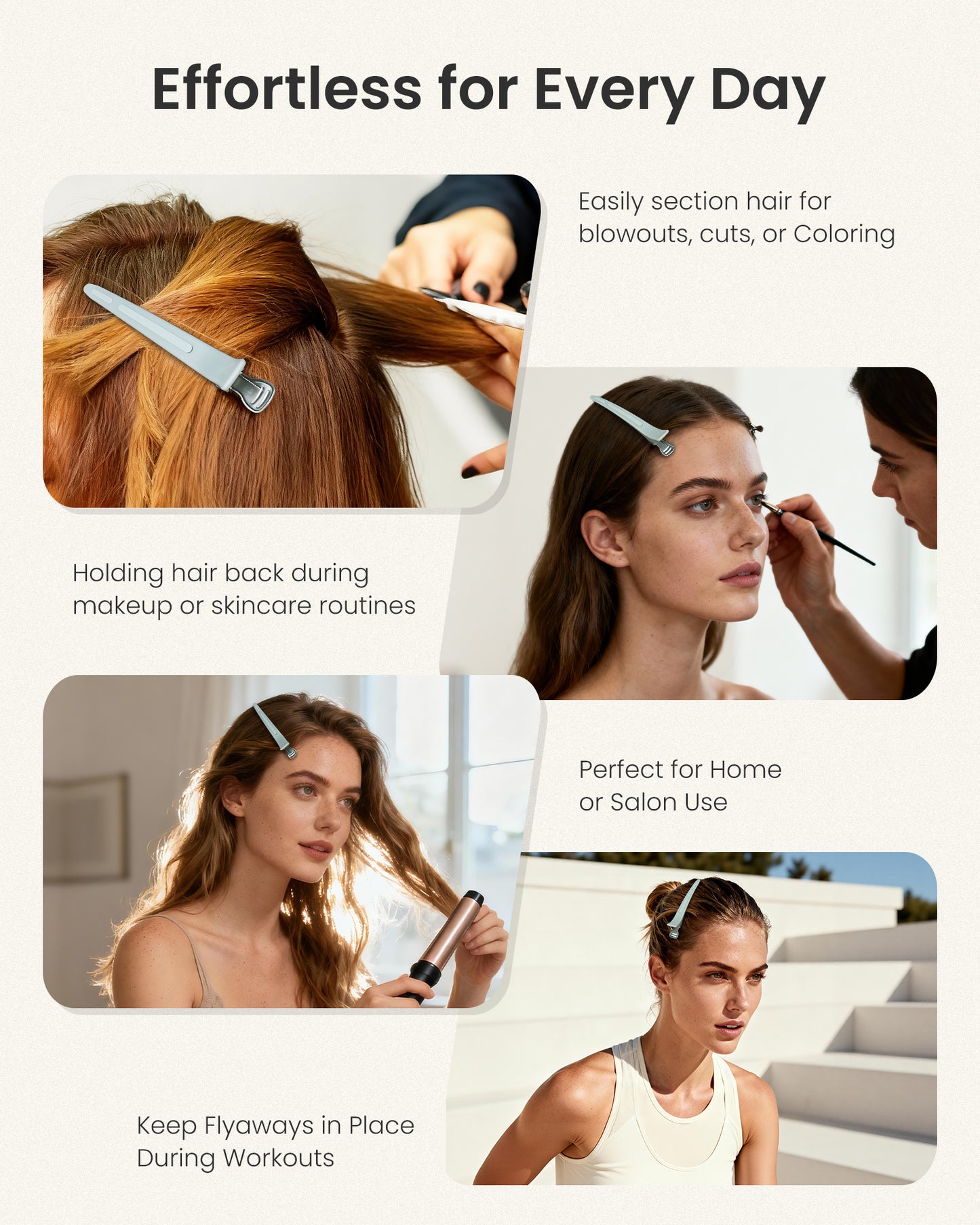 Pro Sectioning Hair Clips - 4.8" Extended Design