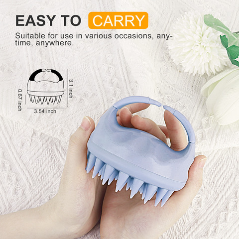 AIMIKE Eco-Friendly Scalp Massager Shampoo Brush, Soft Silicone Scalp Brush Hair Scrubber, Light Blue