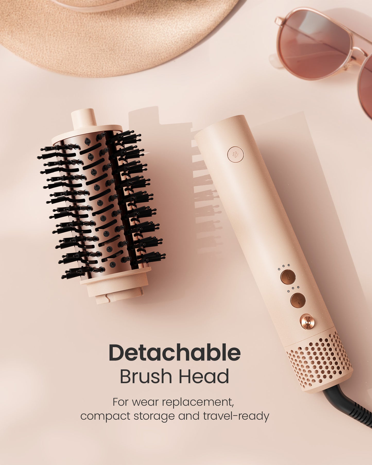 HyperFlow High-Speed Hot Air Brush-Detachable 3.3" Oval Boar Bristles Barrel