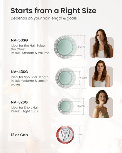 NaturaVol Ceramic Ionic Round Brush - Sage Green Edition