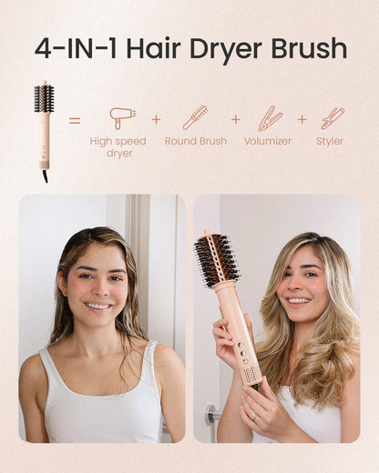 HyperFlow High-Speed Hot Air Brush-Detachable 3.3" Oval Boar Bristles Barrel