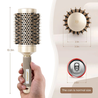 AIMIKE Nano Ceramic Ionic Boar Bristle Round Brush