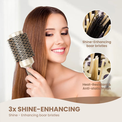 AIMIKE Nano Ceramic Ionic Boar Bristle Round Brush