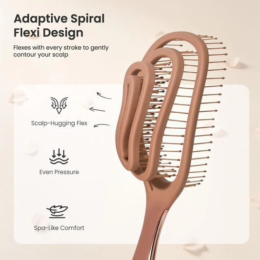 SpiraFlexi Adaptive Vented Detangler Brush - Velvet Mocha