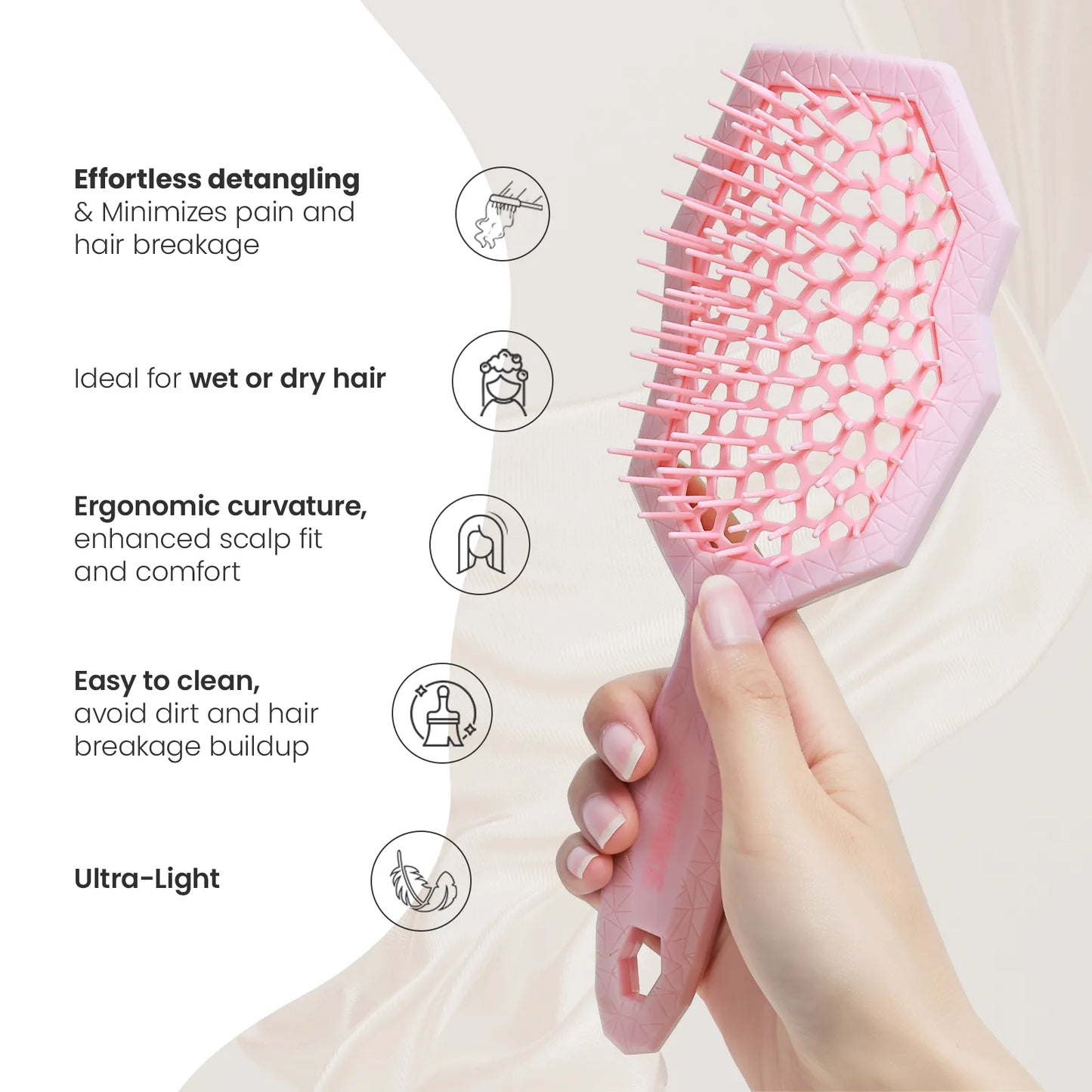 Glacier Detangling Brush - Pink