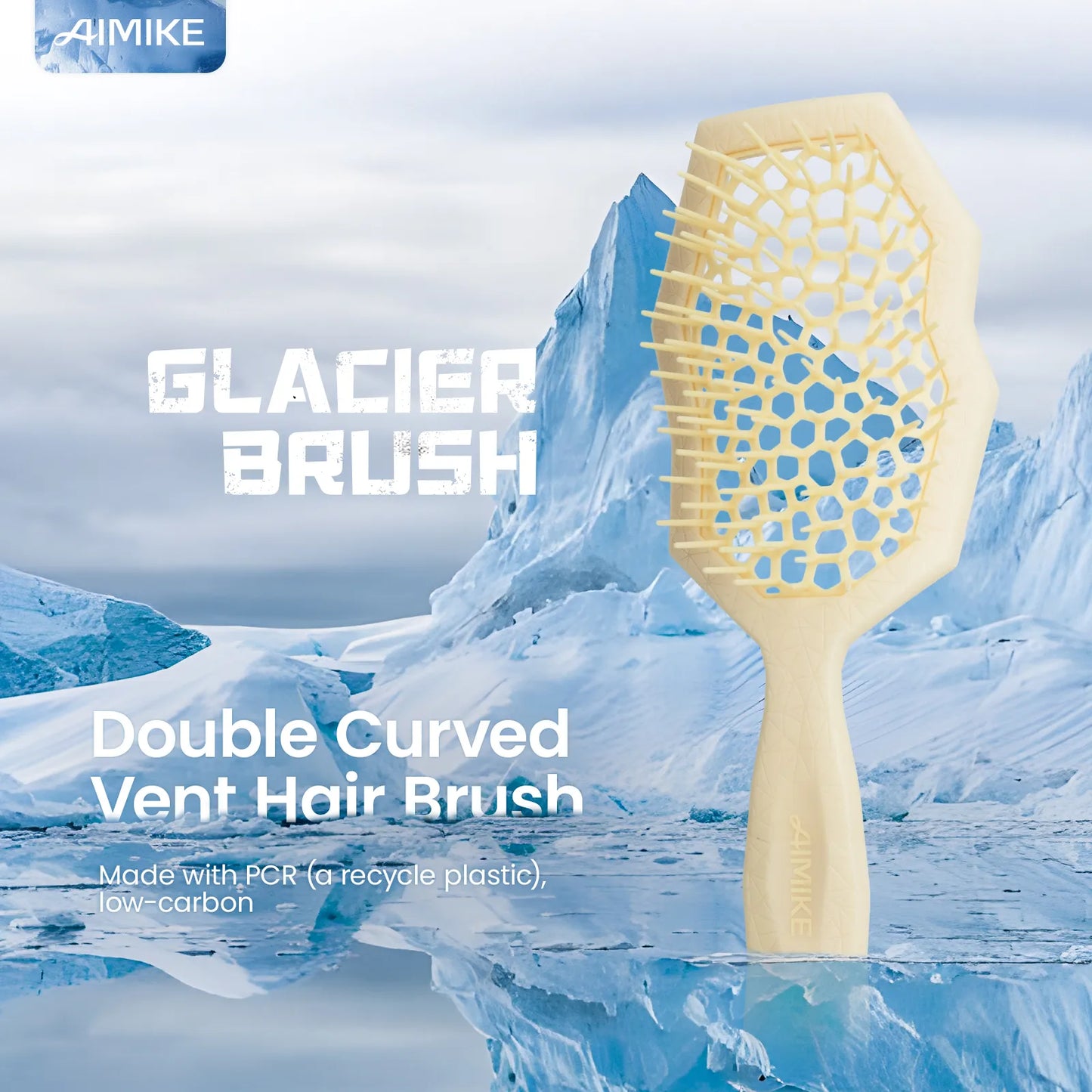 Glacier Detangling Brush - Cream Yellow