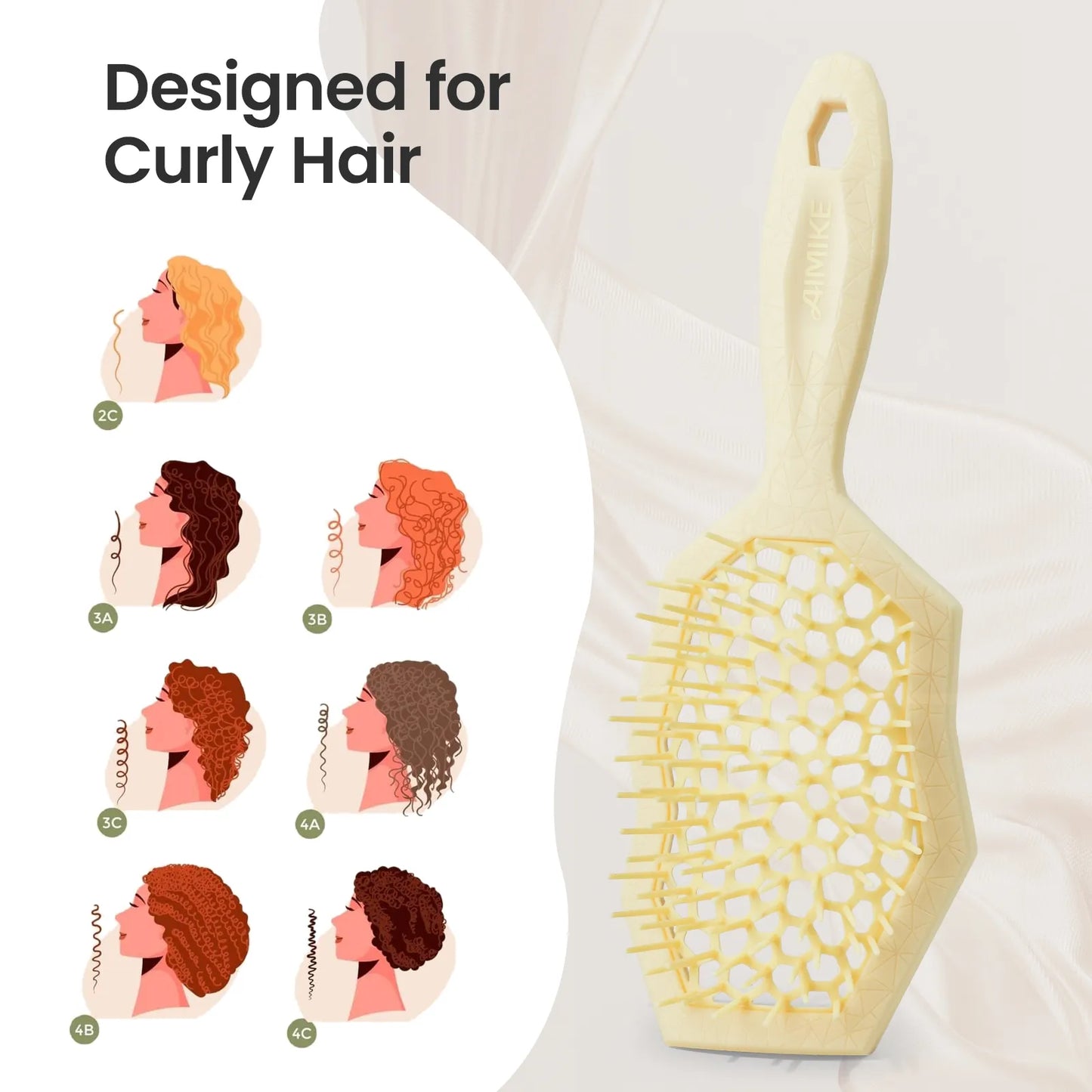 Glacier Detangling Brush - Cream Yellow