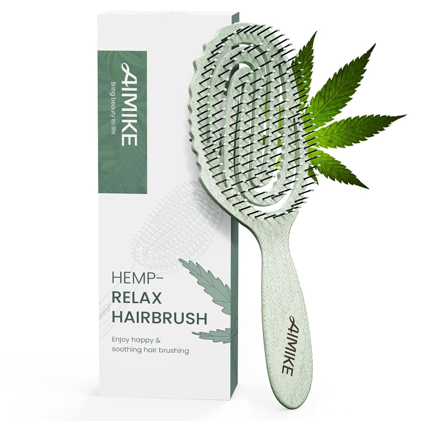 Hemp-Relax Detangler Hair Brush for Smooth, Stress-Free Brushing