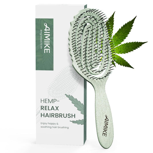 Hemp-Relax Vented Detangler Hair Brush - Green
