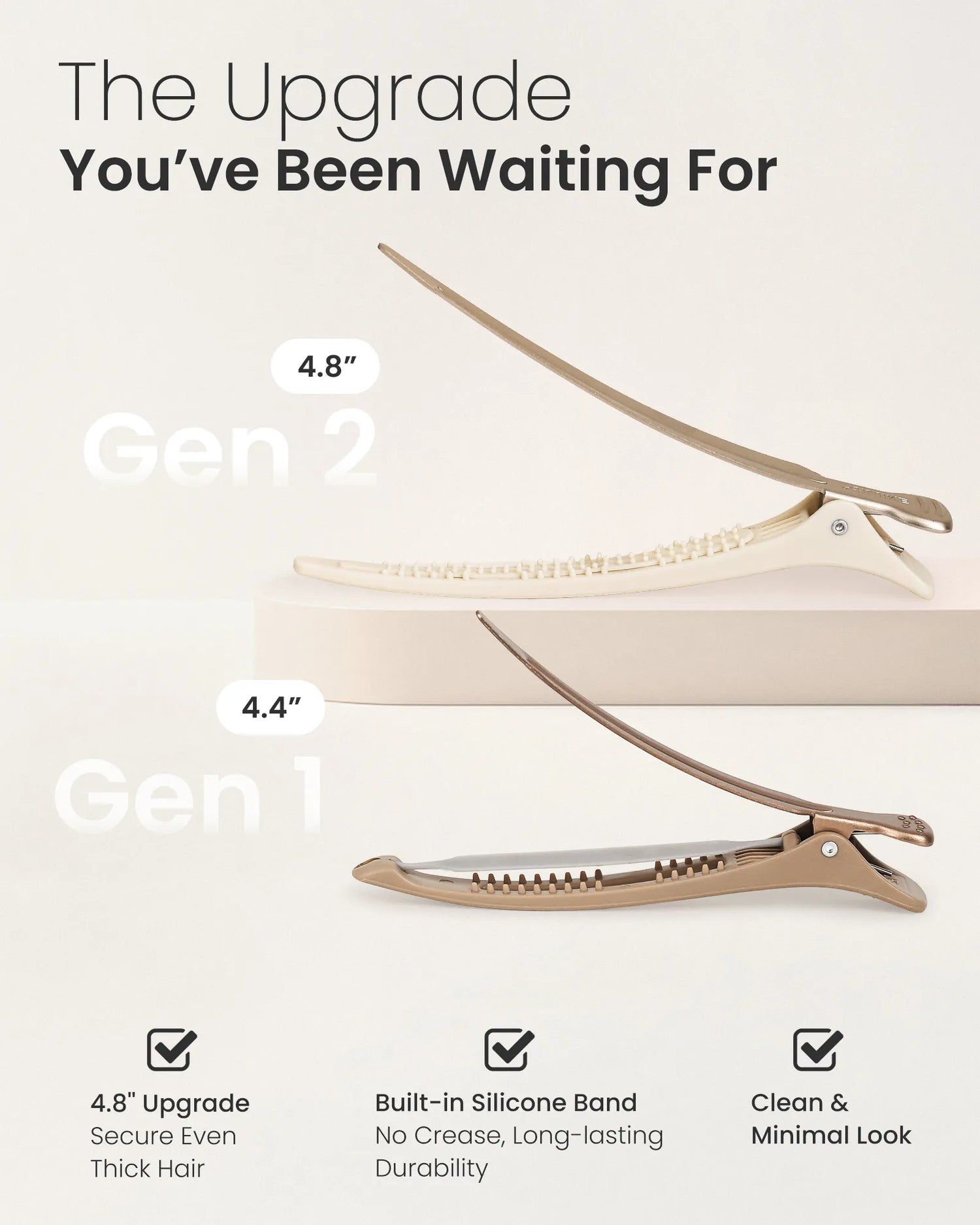 4.8" Pro Sectioning Hair Clips - Desert Titanium