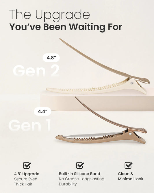 4.8" Pro Sectioning Hair Clips - Desert Titanium