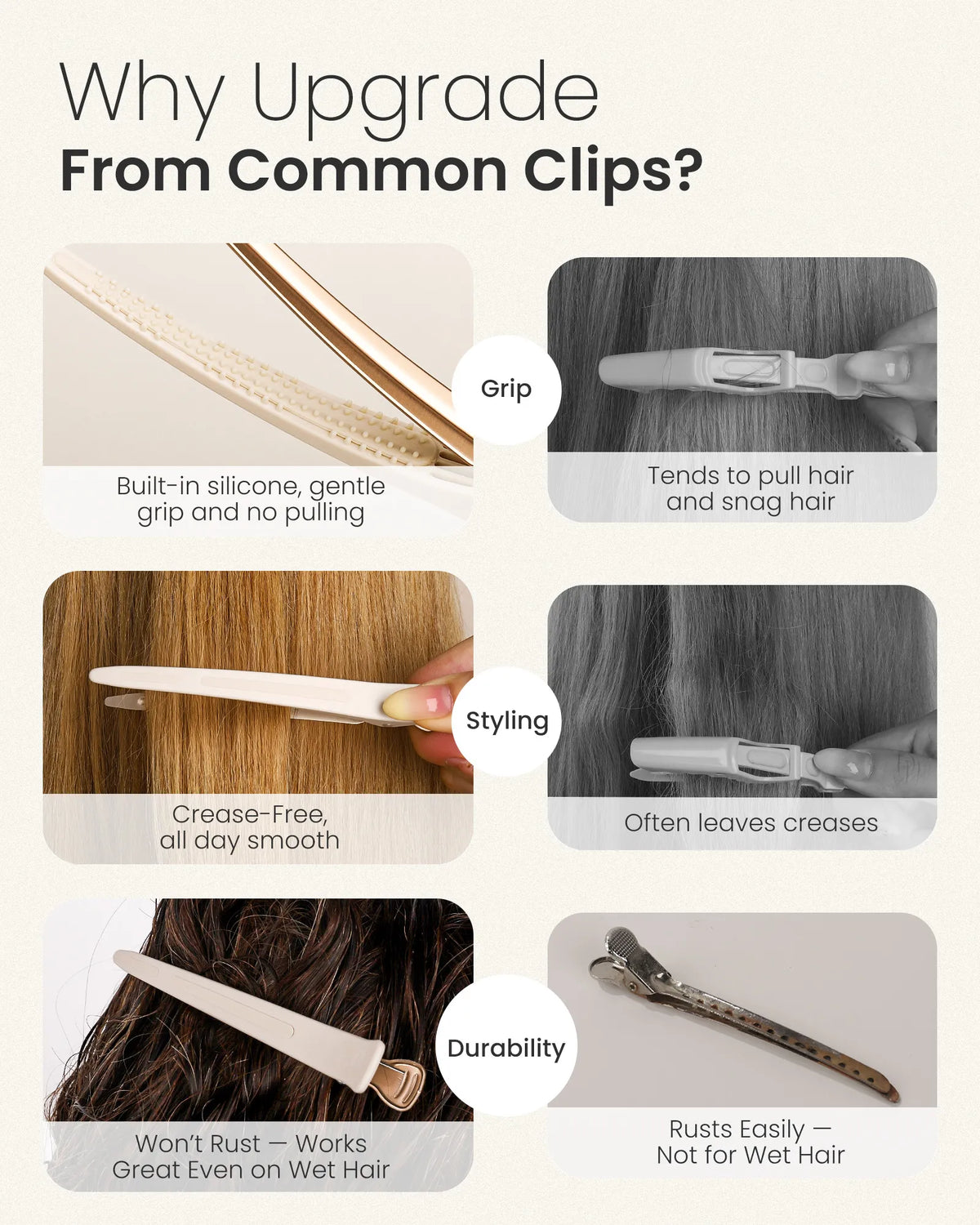 4.8" Pro Sectioning Hair Clips - Desert Titanium