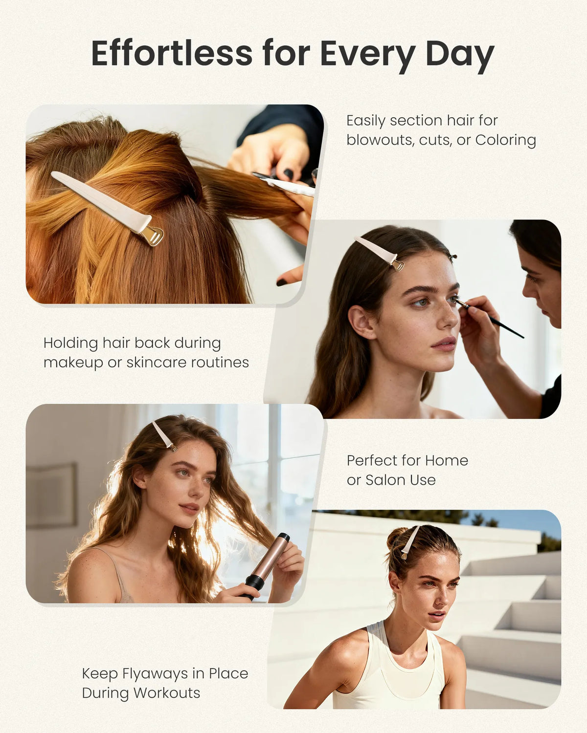 4.8" Pro Sectioning Hair Clips - Desert Titanium