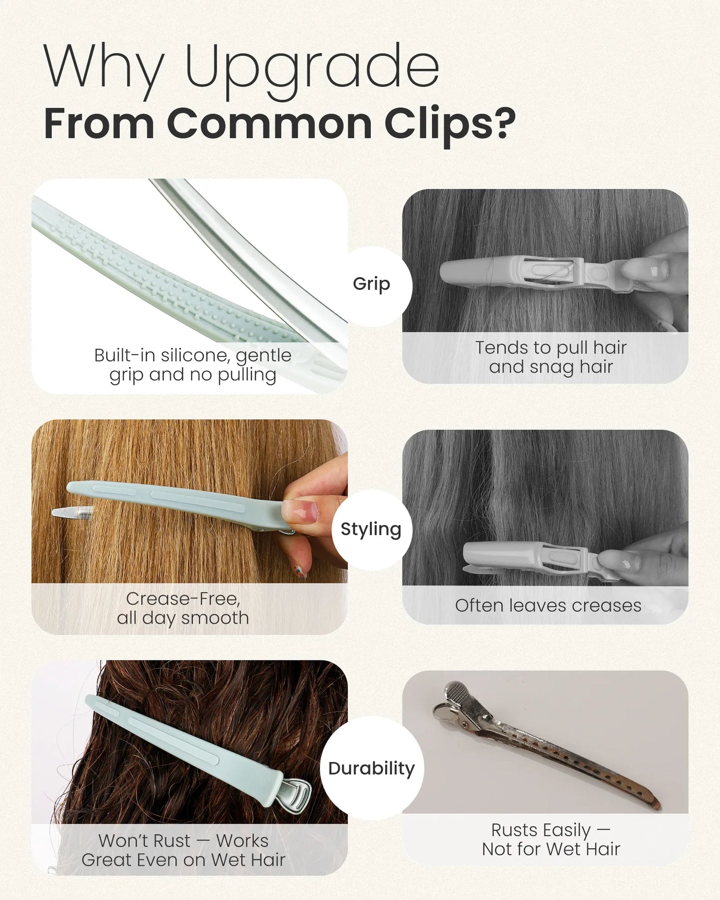 4.8" Pro Sectioning Hair Clips - Sage Green
