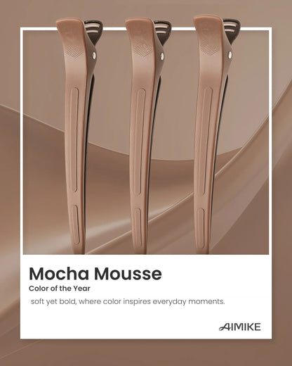 4.8" Pro Sectioning Hair Clips - Mocha Mousse