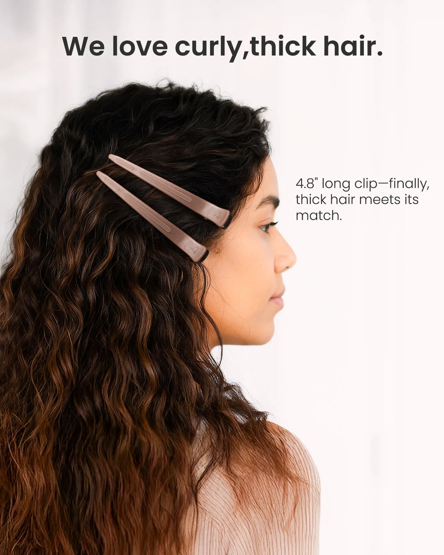 4.8" Pro Sectioning Hair Clips - Mocha Mousse