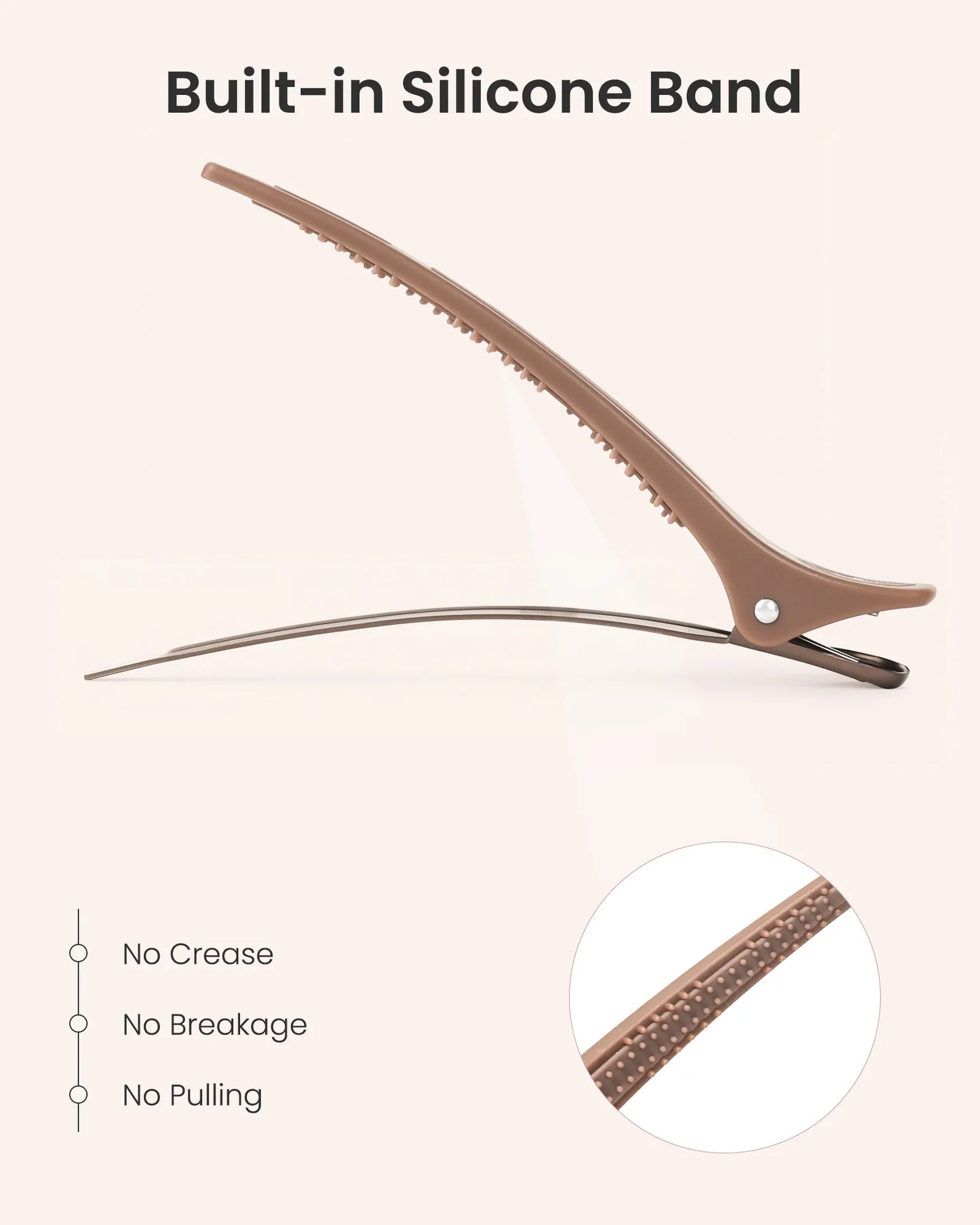 4.8" Pro Sectioning Hair Clips - Mocha Mousse
