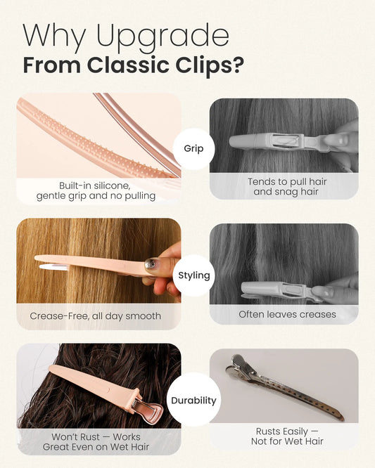 4.8" Pro Sectioning Hair Clips - Porcelain Pink