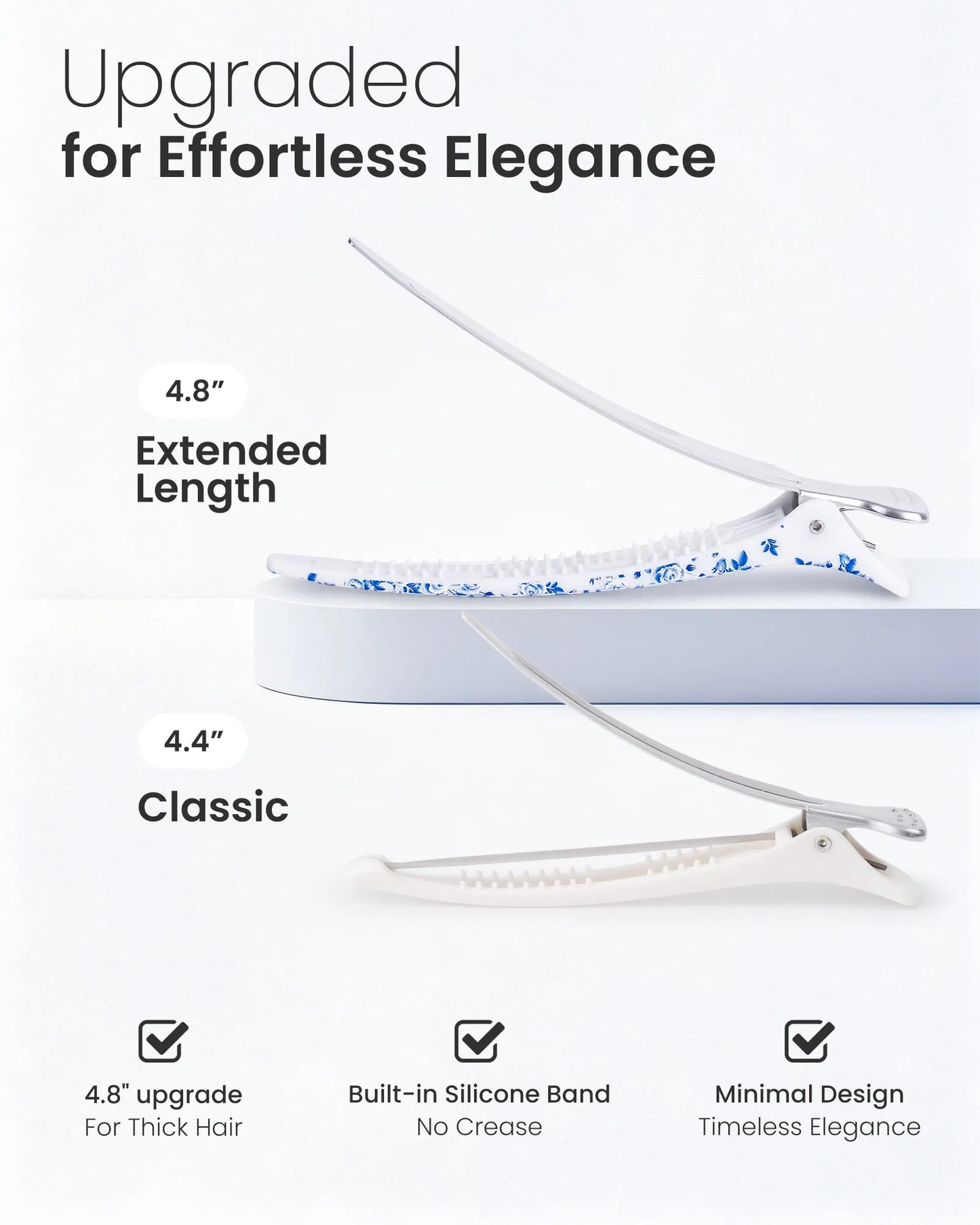 4.8" Pro Sectioning Hair Clips - Porcelia Qing