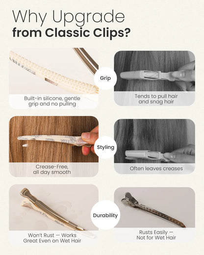4.8" Pro Sectioning Hair Clips - Shell Pattern