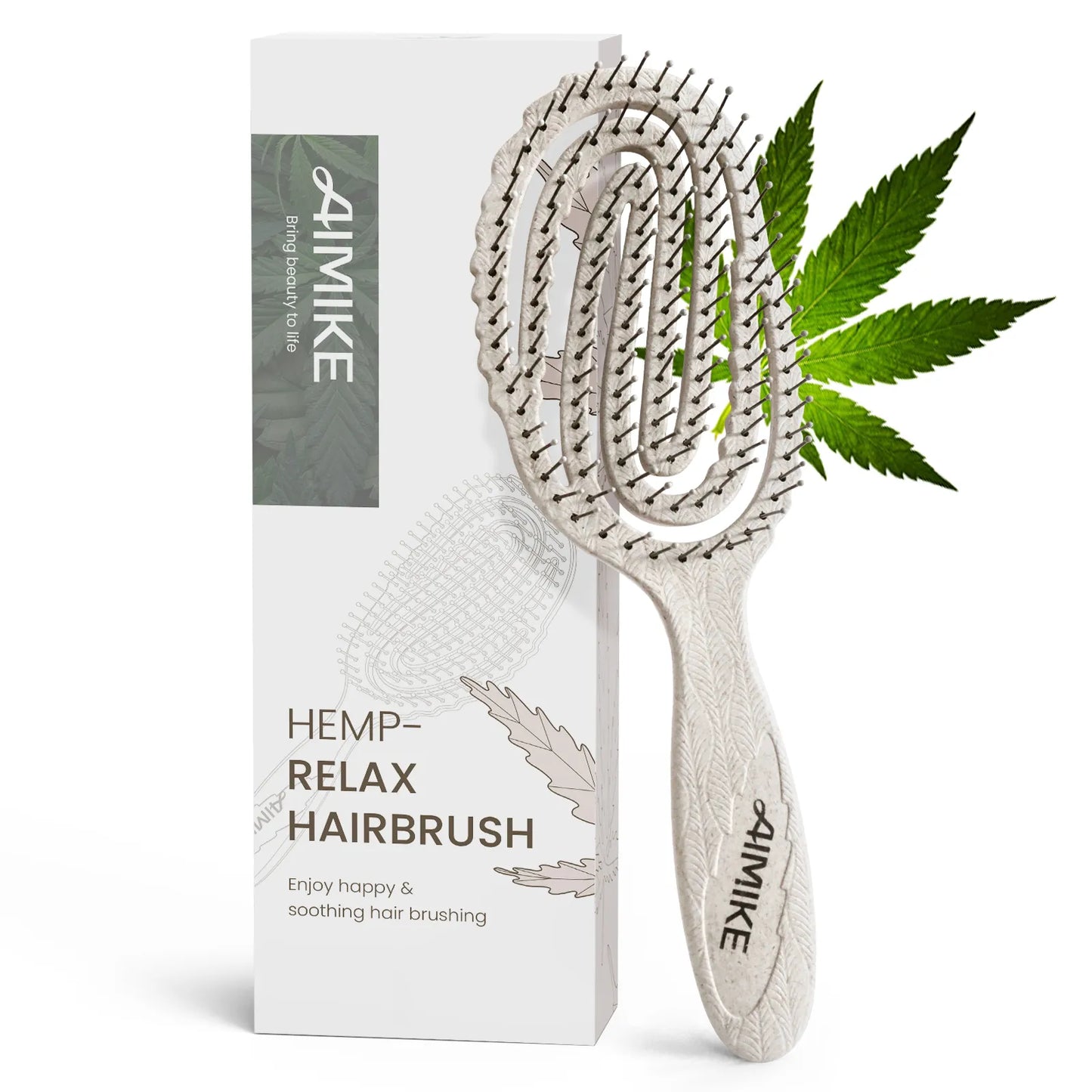 Hemp-Relax Detangling Brush - Beige
