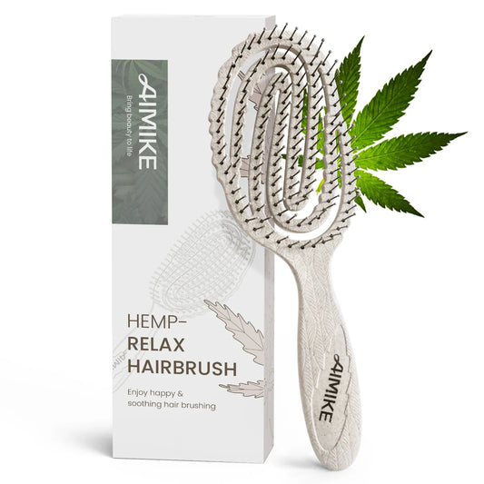 Hemp-Relax Vented Detangler Hair Brush - Beige