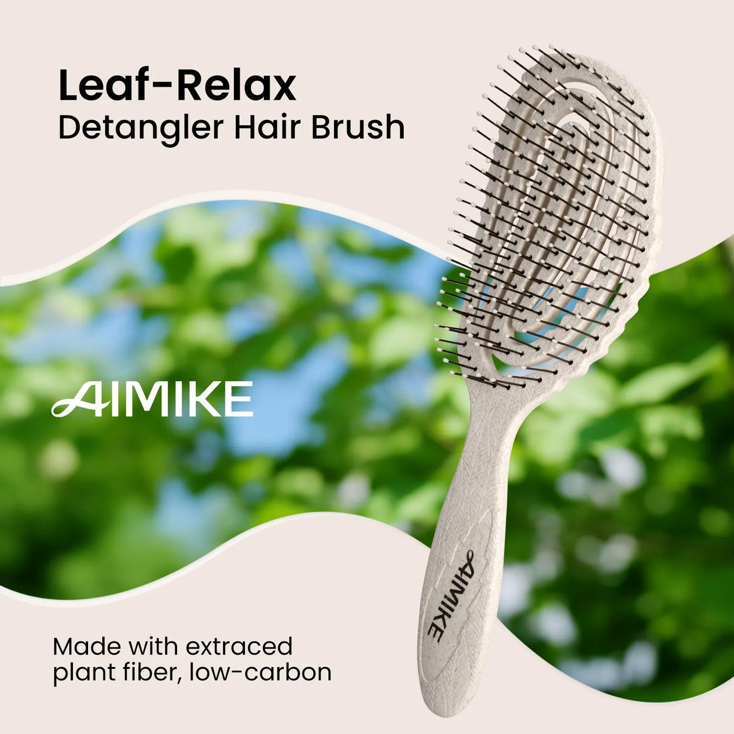 Hemp-Relax Vented Detangler Hair Brush - Beige