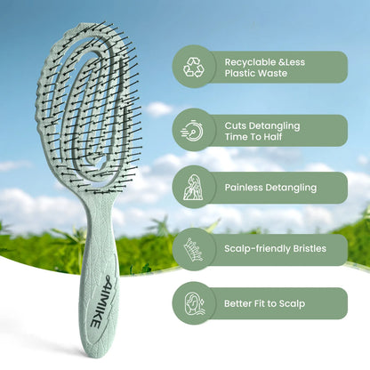 Hemp-Relax Detangling Brush - Green