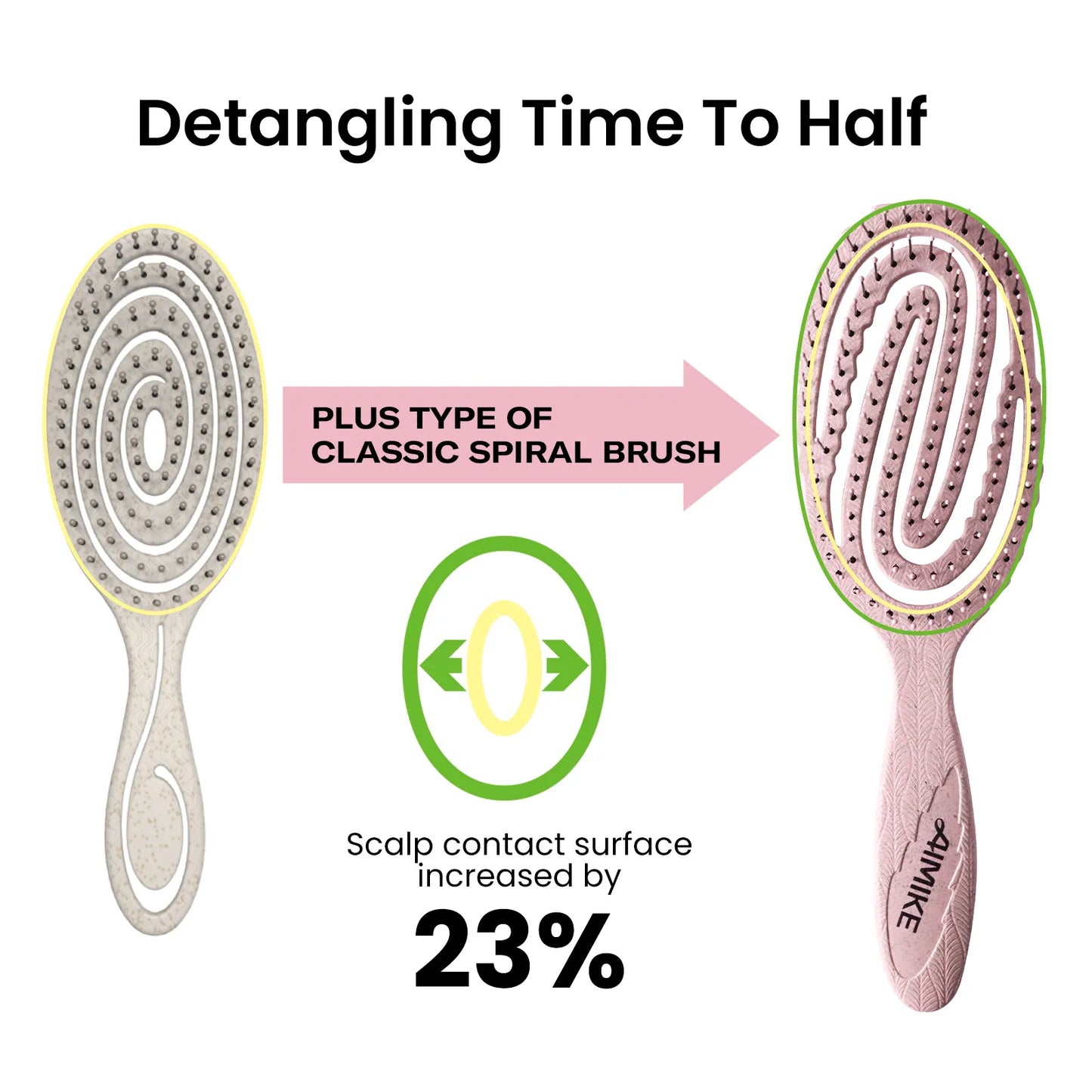 Hemp-Relax Detangling Brush - Porcelain Pink
