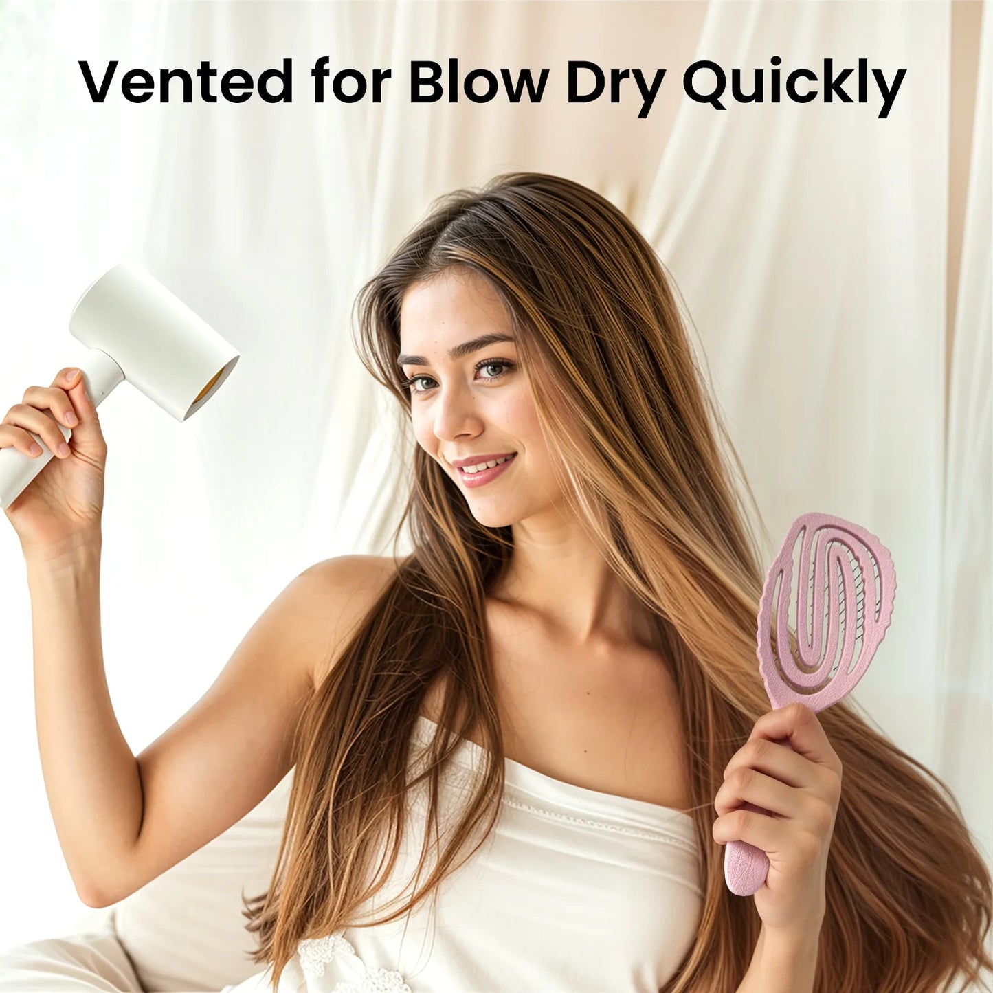 Hemp-Relax Detangling Brush - Porcelain Pink