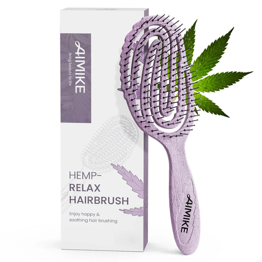 Hemp-Relax Vented Detangler Hair Brush - Pale Purple