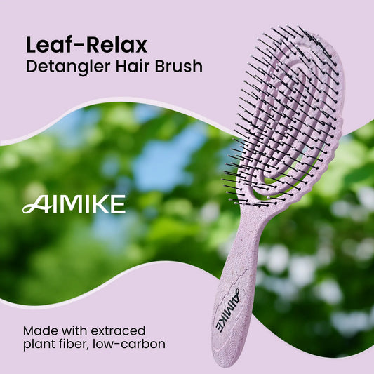 Hemp-Relax Vented Detangler Hair Brush - Pale Purple