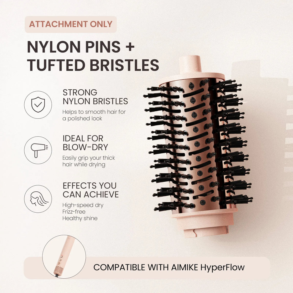 2.1" HyperFlow Blow Dryer Brush Replacement Barrel