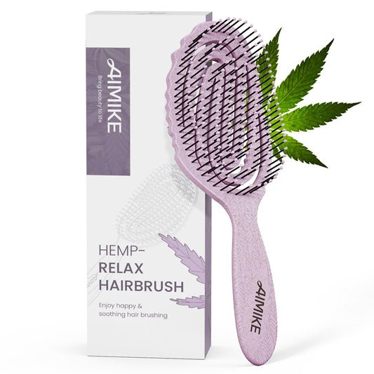 Hemp-Relax Detangler Hair Brush for Smooth, Stress-Free Brushing