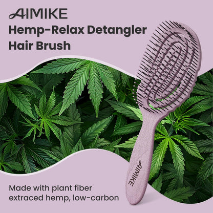 Hemp-Relax Detangler Hair Brush for Smooth, Stress-Free Brushing