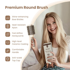 Round Brush with Boar Bristles